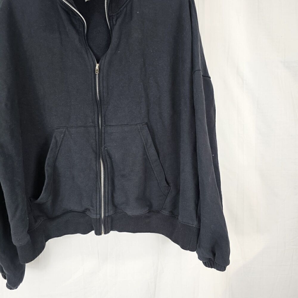 Standard/Cloth Oversized Medium Cropped Zip Up Jacket Cotton Bomber - Picture 2 of 5